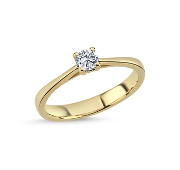 14 kt guld The One ring med i alt 0,23 ct Diamant Wesselton SI